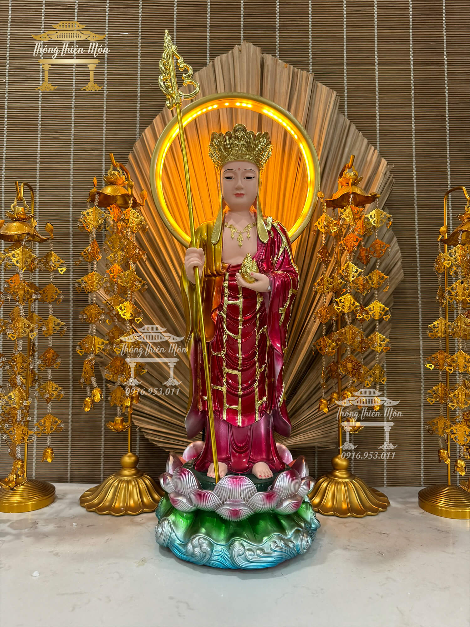 Tôn tượng Địa Tạng Bồ Tát, kích thước 50cm