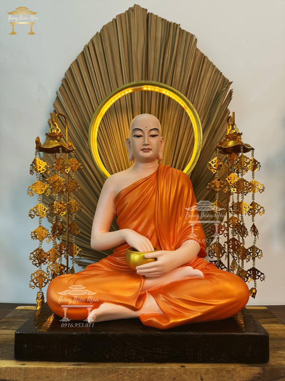 Tôn tượng Sivali, màu cam truyền thống, kích thước 30cm