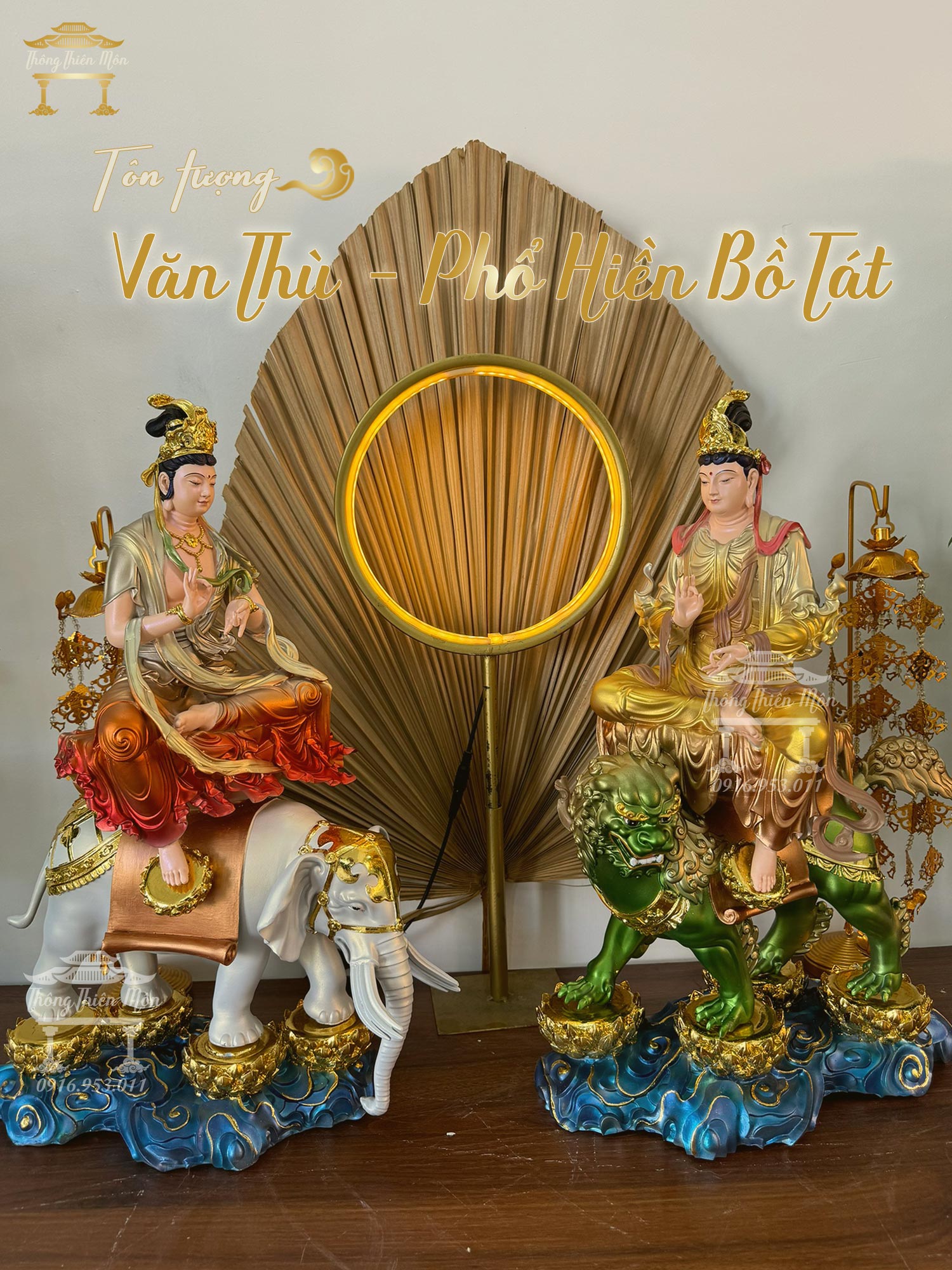 Tôn tượng văn thù và phổ hiền bồ tát