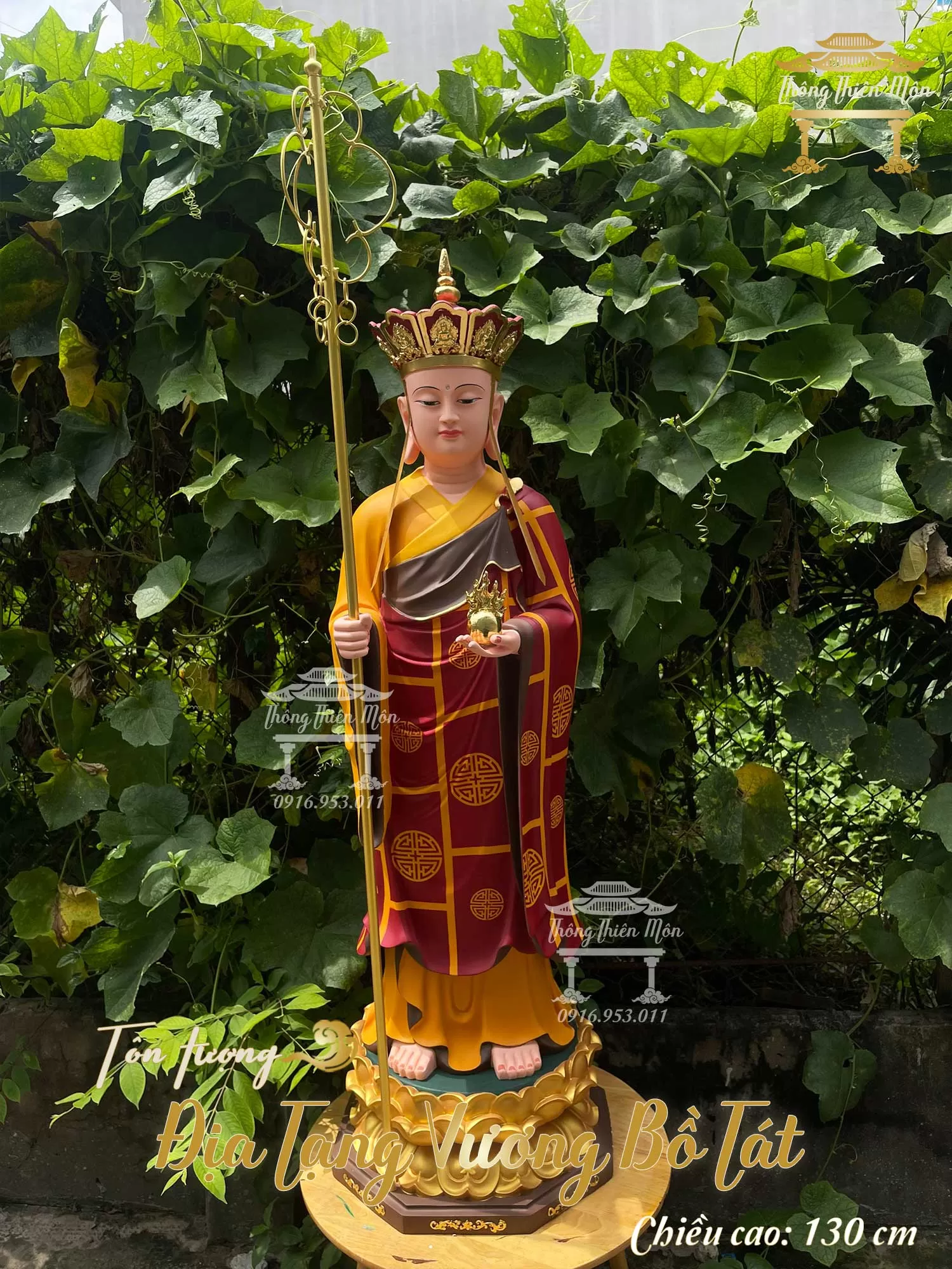 Tượng Địa Tạng Bồ Tát - 130 - dáng đứng - y phước điền