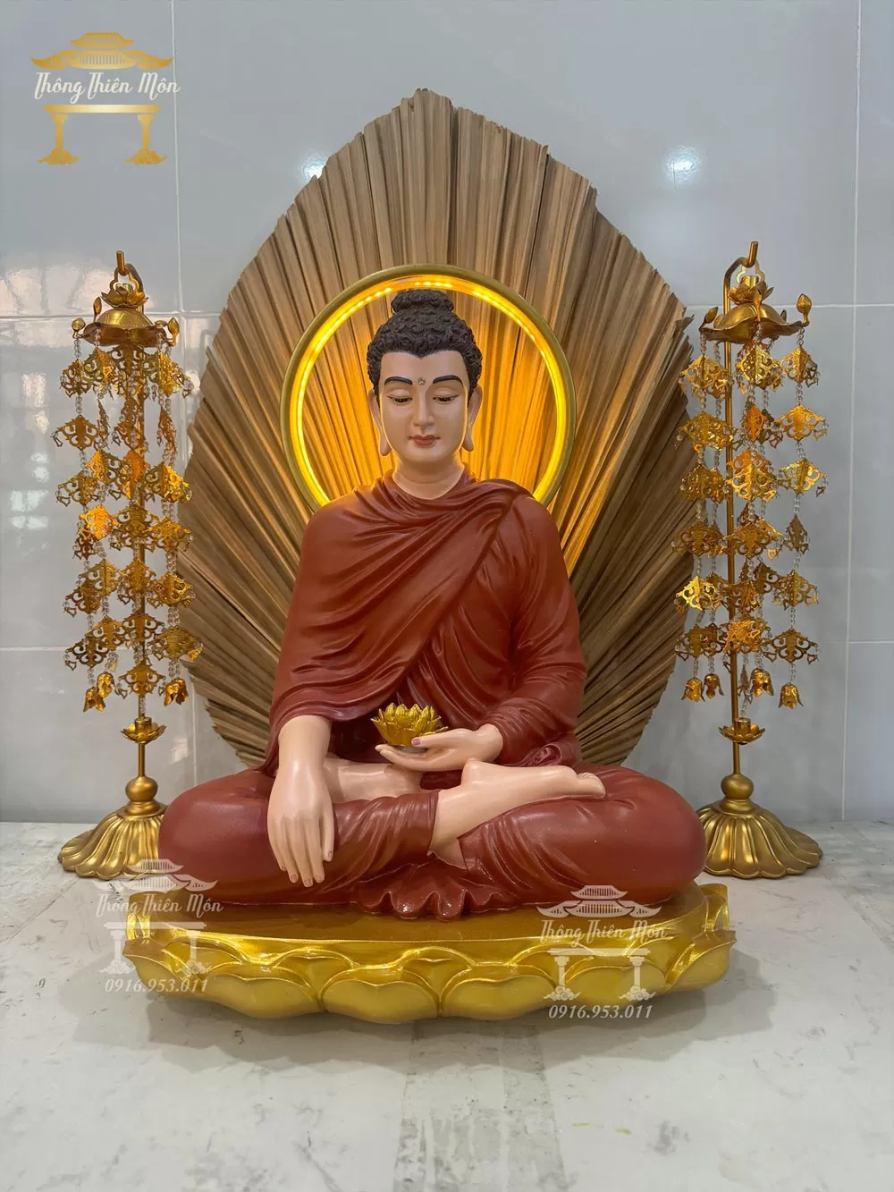 Tượng Bổn Sư Thích Ca Ấn Địa Xúc - đế sen 1 tầng