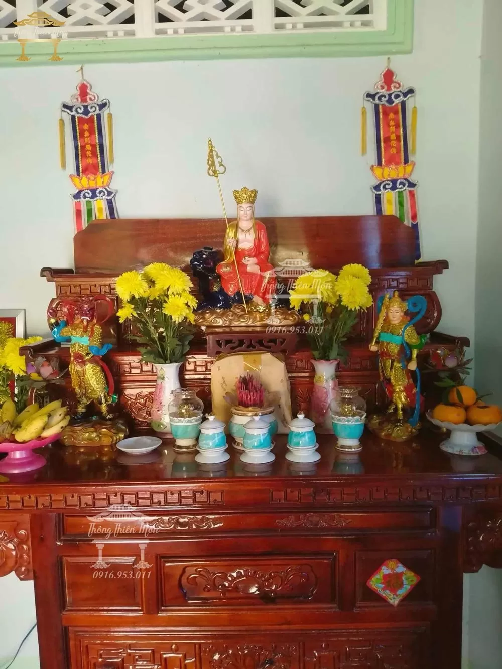 Tượng Địa Tạng Bồ Tát - 40cm - đế thính