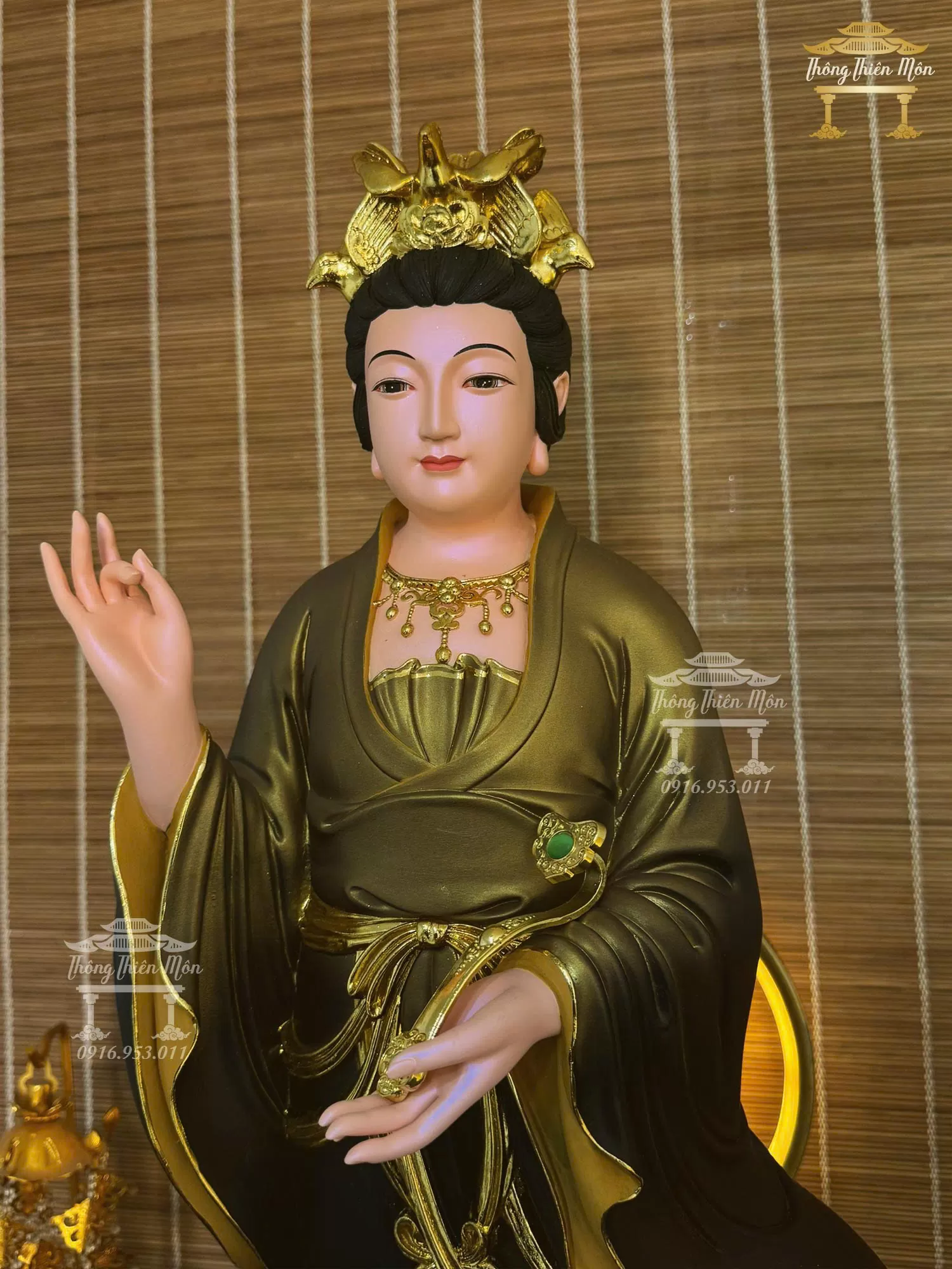 Tượng Diêu Trì Địa Mẫu, Kích thước 90cm, Phối đen