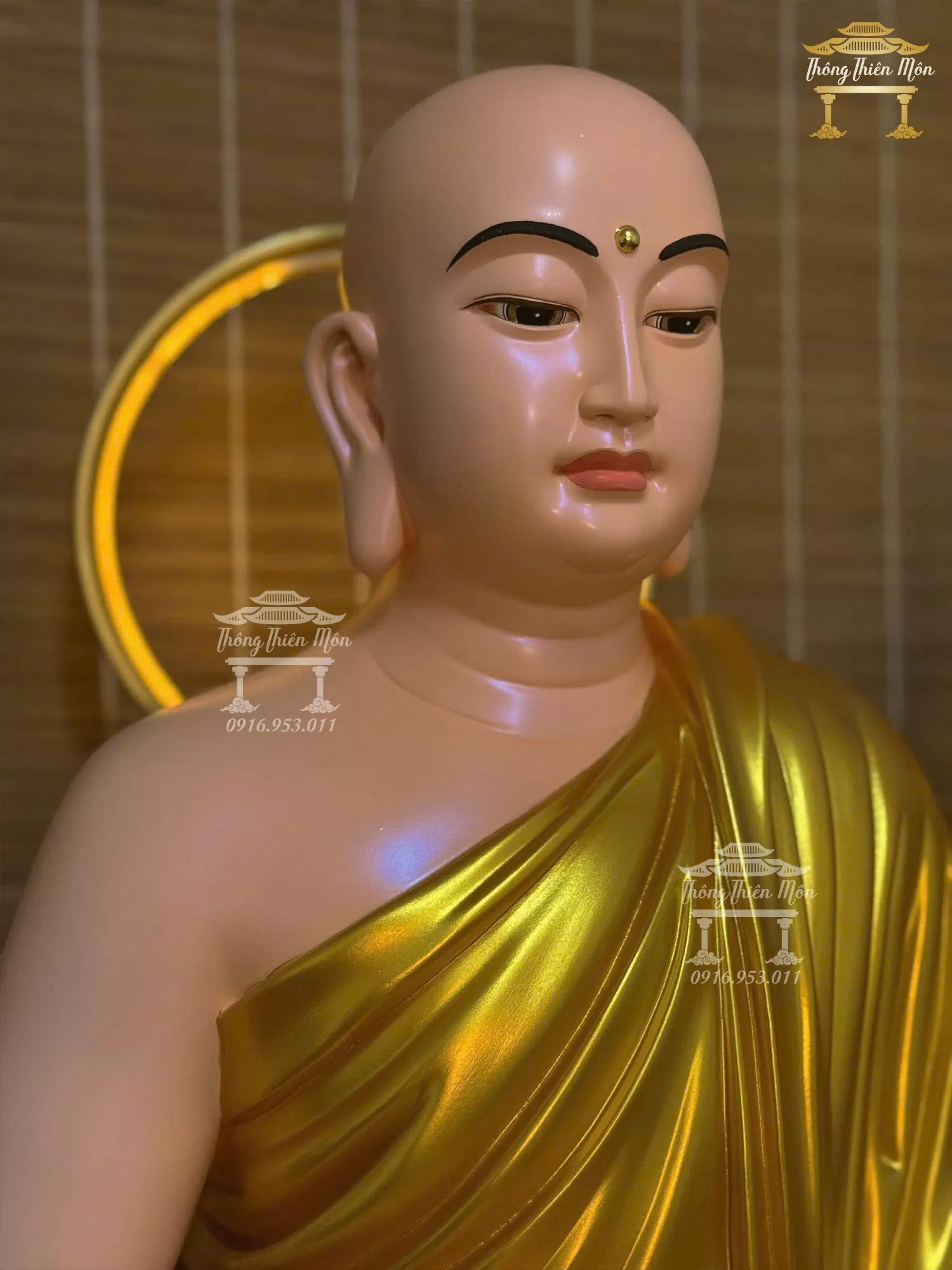 Kim thân Tôn tượng Sivali, Kích thước 60cm, Màu nhũ vàng