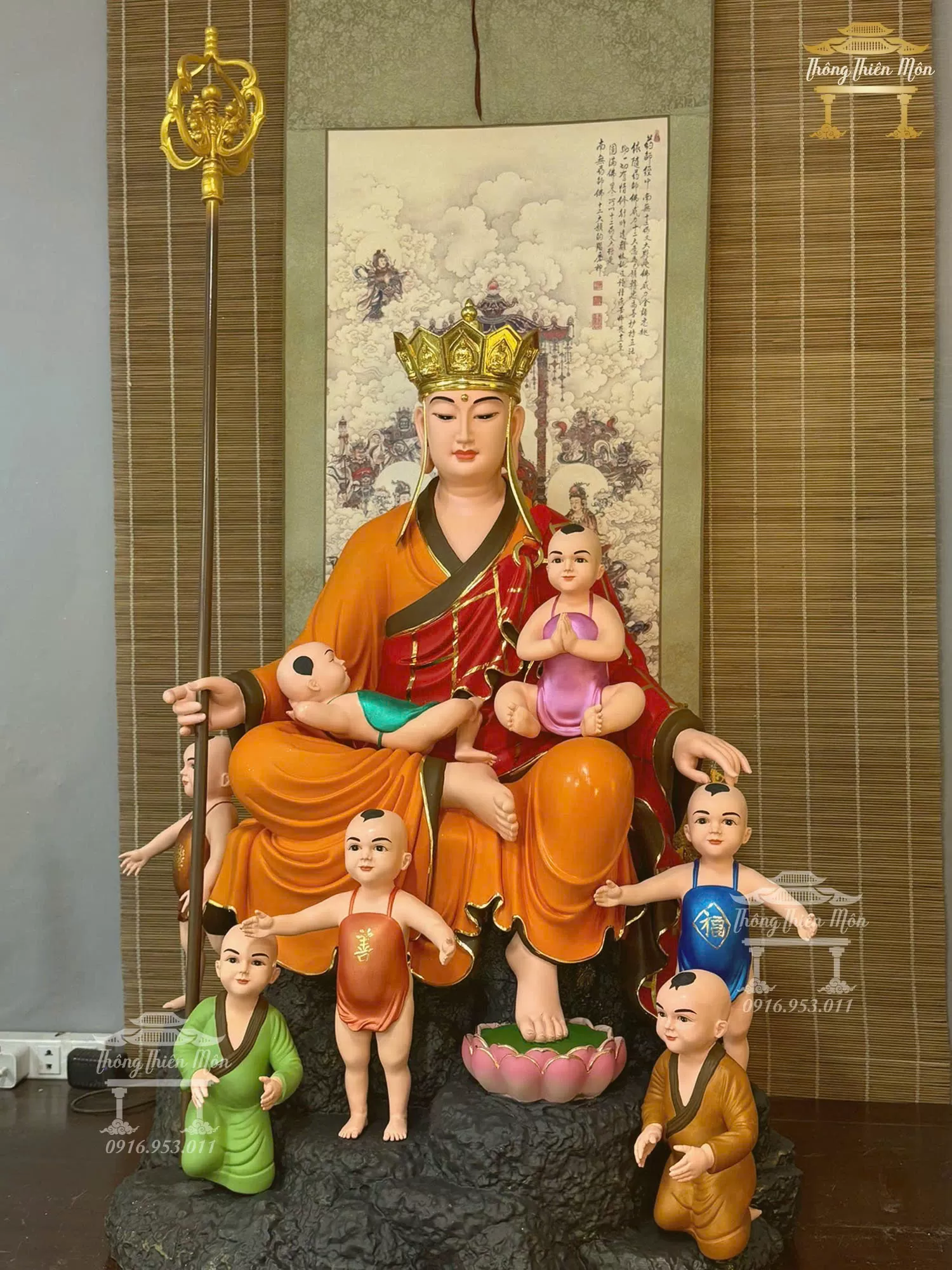 Tôn tượng Địa Tạng Độ Thai Nhi, Kích thước 90cm