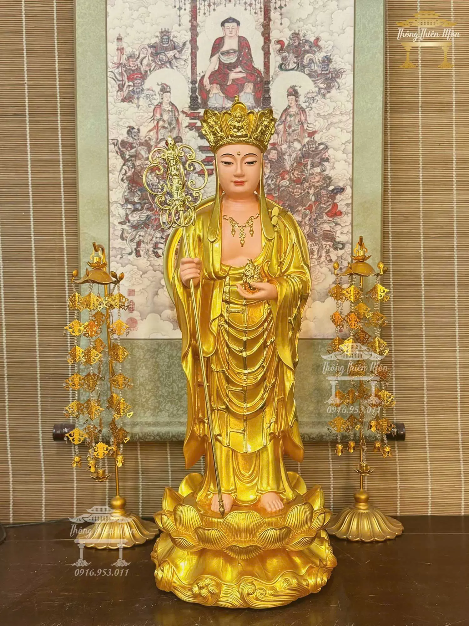 Tôn tượng Địa Tạng Bồ Tát, Màu nhũ vàng