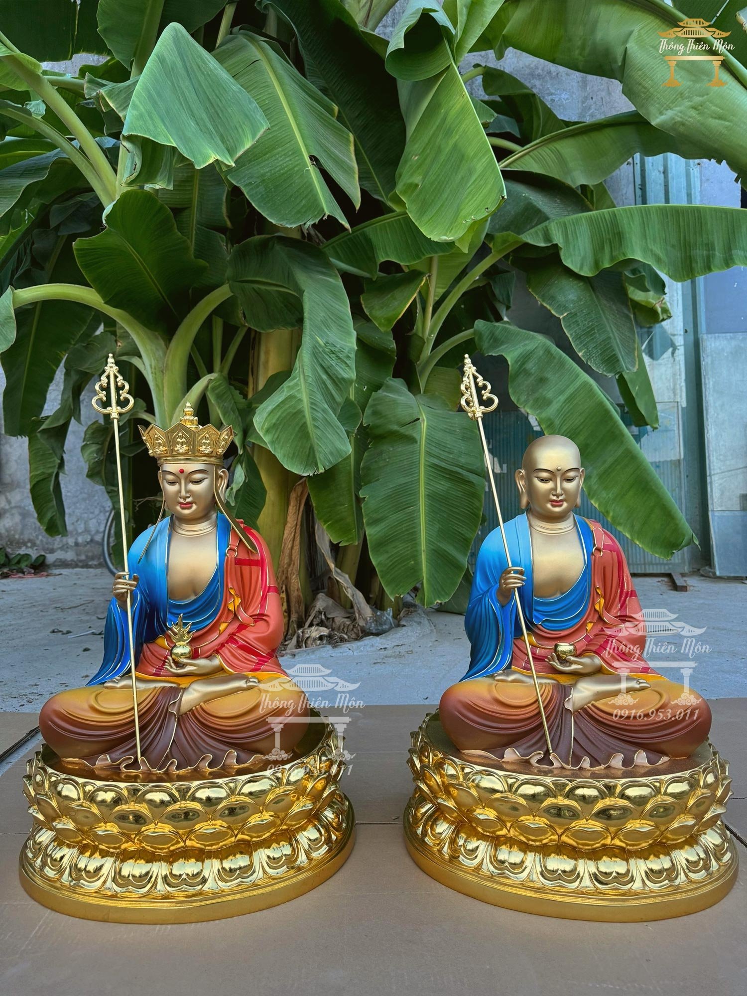 Tượng Địa Tạng Vương Bồ Tát tọa Đế sen