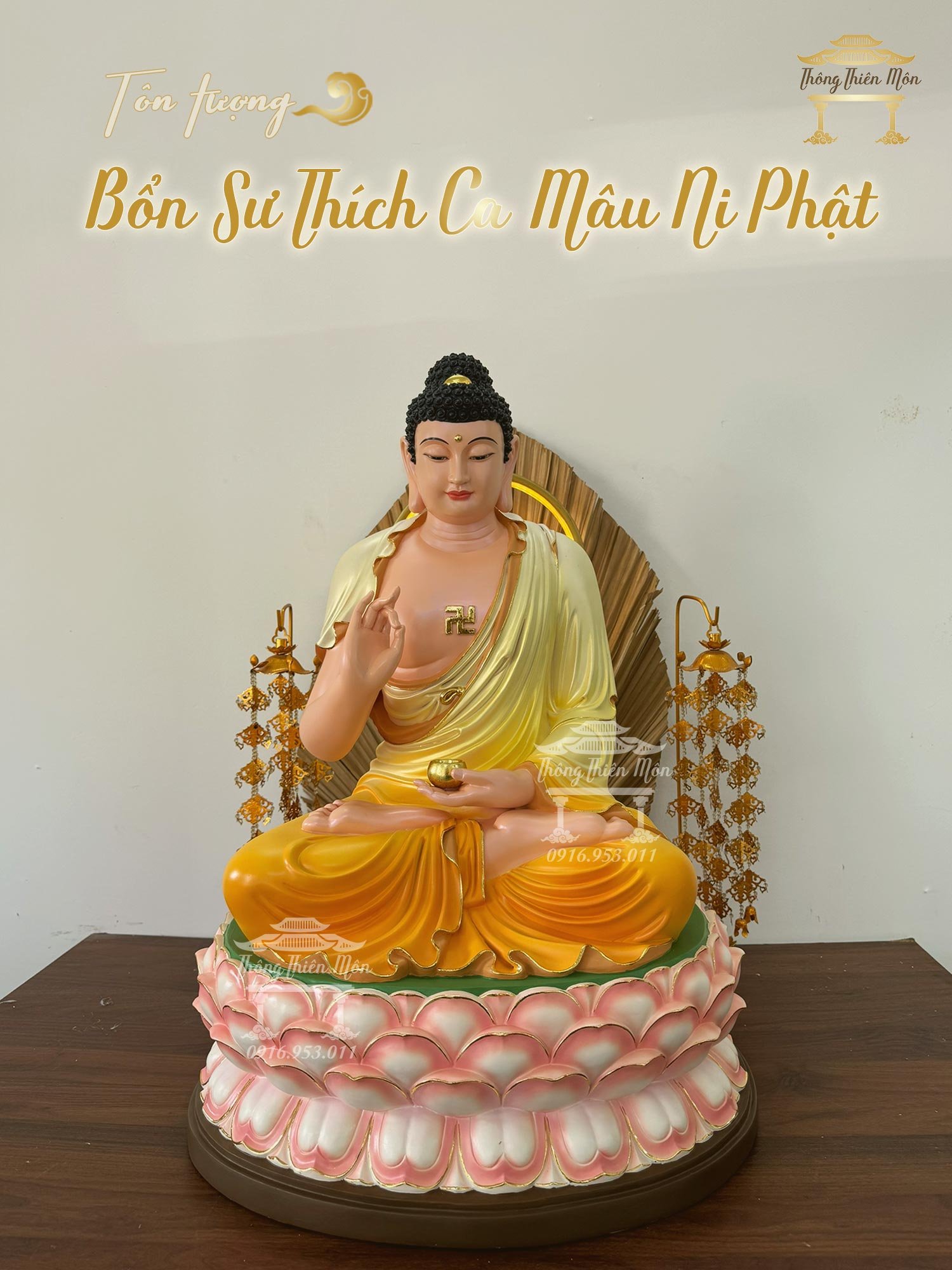 Tượng Bổn Sư Thích Ca - Kích thước 70cm - Phối nhiều màu