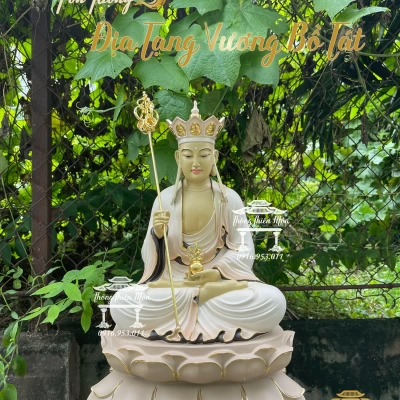 Tôn Tượng Địa Tạng Bồ Tát - 45cm - sơn màu khoáng
