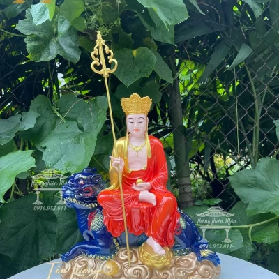 Tượng Địa Tạng Bồ Tát - 40cm - đế thính - áo màu cam vàng