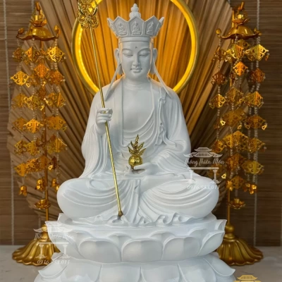 Tượng Địa Tạng Bồ Tát - 45cm - màu trắng