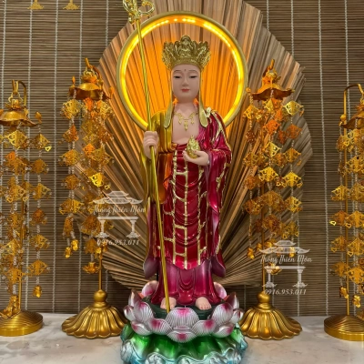 Tượng Địa Tạng Bồ Tát - 50cm - Dáng đứng - chi tiết mạ vàng