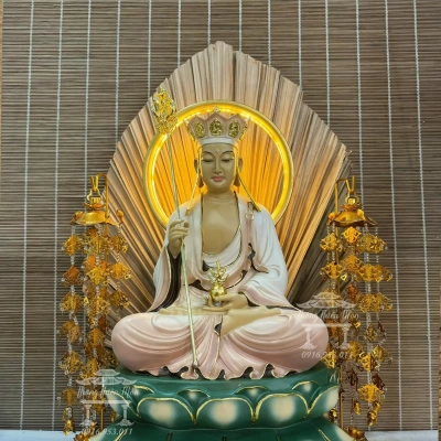 Tôn tượng Địa Tạng Bồ Tát - sơn màu theo yêu cầu - 45cm