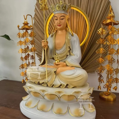 Tôn tượng Địa Tạng Bồ Tát - Sơn phối màu theo yêu cầu - 45cm