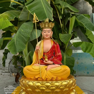 Tôn tượng Địa Tạng Vương Bồ Tát - Kích thước 70cm - Sơn khoáng