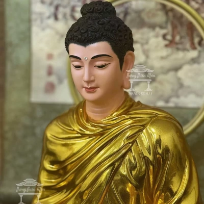 Tôn tượng Bổn Sư Thiền Định, Kích thước 45cm, Mạ Vàng