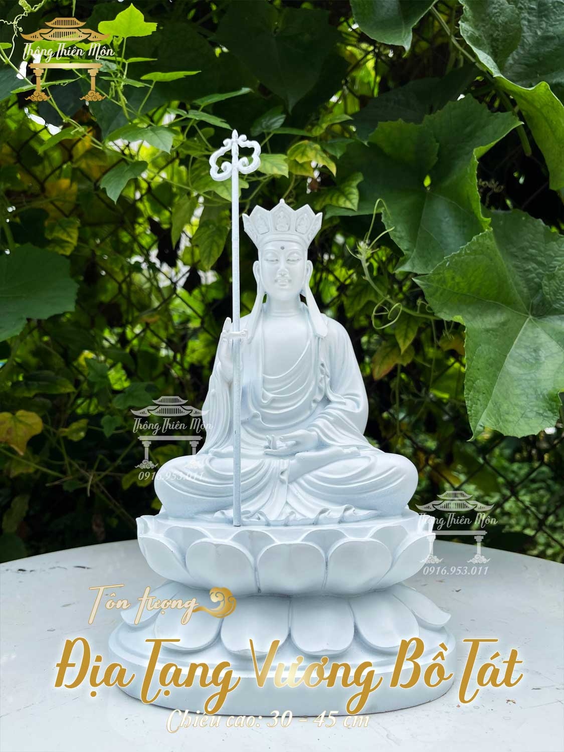 Tượng Địa Tạng Bồ Tát - 30cm - màu trắng