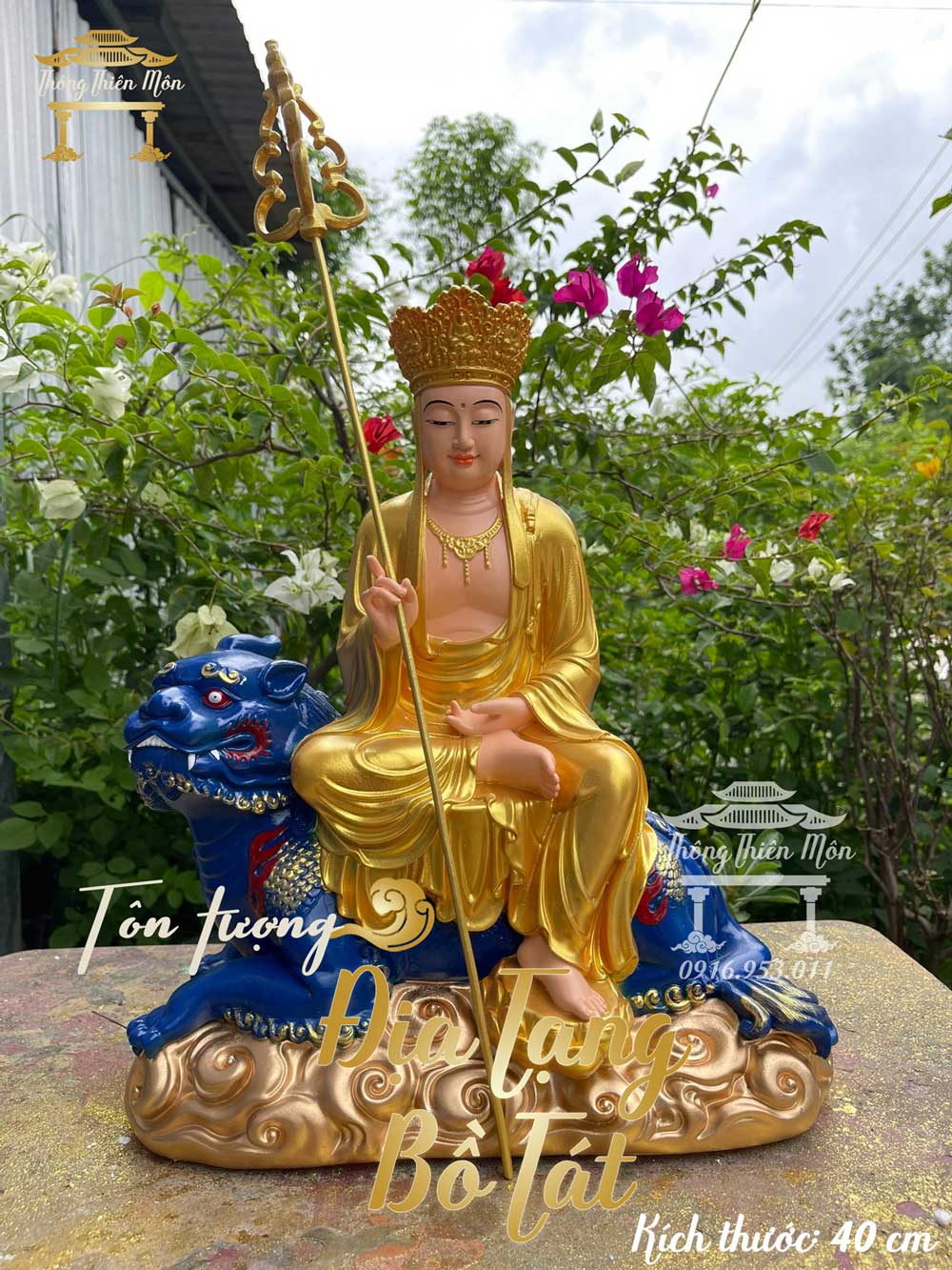 Tượng Địa Tạng Bồ Tát - 40cm - đế thính - màu theo yêu cầu