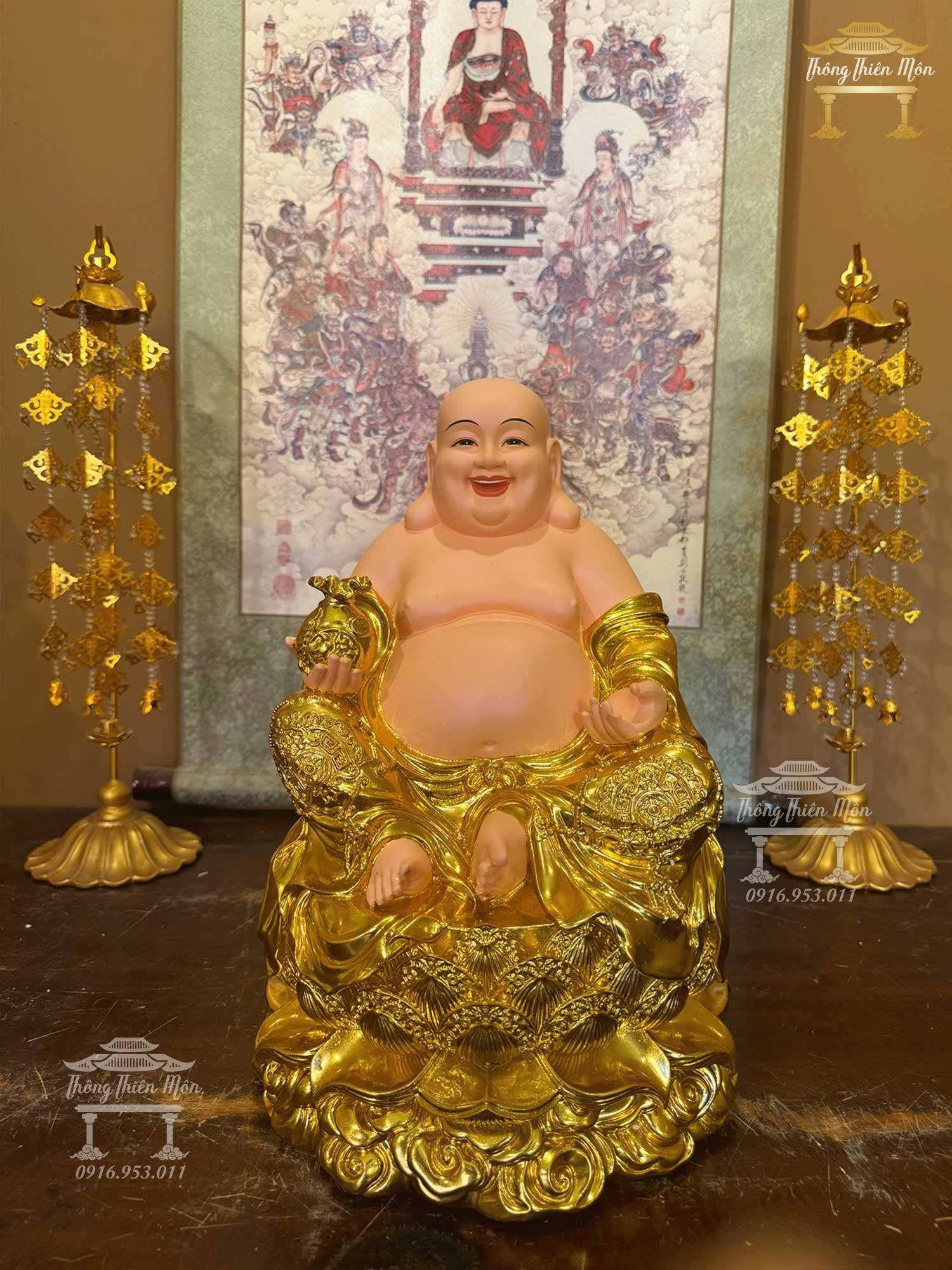 Tôn tượng Di Lạc, Kích thước 40cm, Mạ vàng