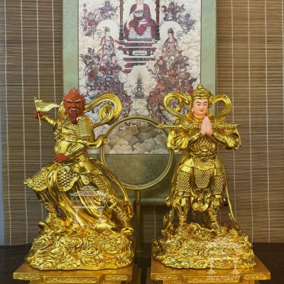 Tôn tượng Hộ Pháp - Tiêu Diện, Kích thước 50cm, Mạ vàng