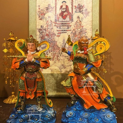 Tôn tượng Hộ Pháp Vi Đà - Tiêu Diện Đại Sỹ cao 40cm sơn phối màu