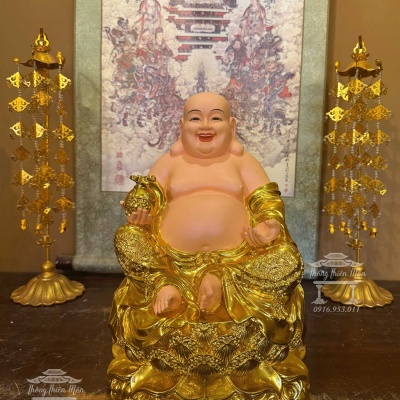 Tôn tượng Di Lạc, Kích thước 40cm, Mạ vàng