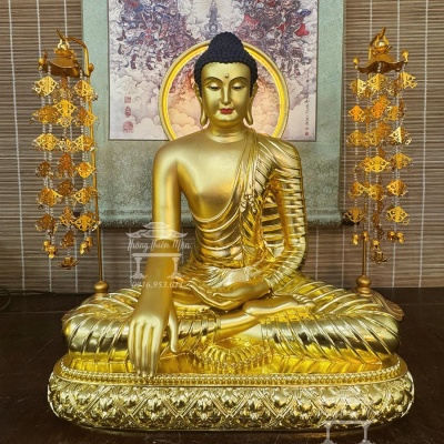Tôn tượng Bổn Sư Nam Tông, Kích thước 45cm, Mạ vàng