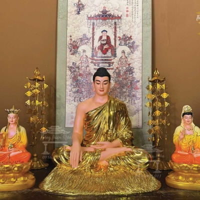 Tôn tượng Ta Bà Tam Thánh, Kích thước 30-45-30, Phối màu