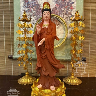 Tôn tượng Quan Âm Bồ Tát, Kích thước 50cm, Phối màu
