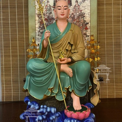 Tôn tượng Địa Tạng Tự Tại, Phối xanh, kích thước 68cm