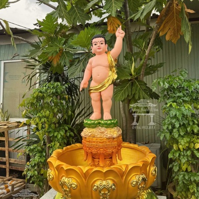 Chậu tắm + Tôn tượng Đản Sanh, Kích thước tổng thể 130cm