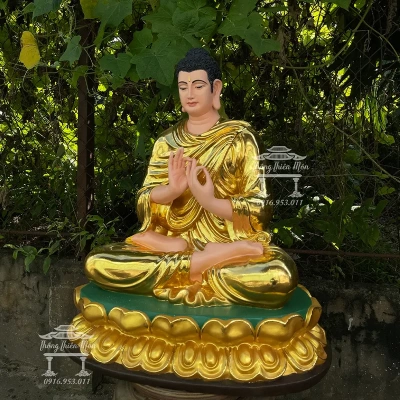 Tượng Bổn Sư Thích Ca Chuyển Pháp Luân - 70cm - Mạ vàng