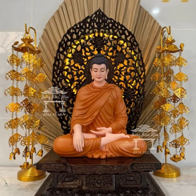 Tôn tượng Bổn Sư Ấn Địa Xúc - Kích thước tổng thể 45cm - Đế kim cang