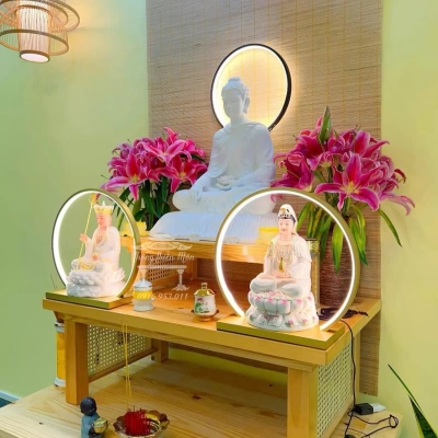 Tượng Bổn Sư Thích Ca Ấn Địa Xúc - 60cm - 1 màu trắng