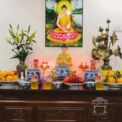 Tượng Bổn Sư Thích Ca Ấn Chuyển Pháp Luân - 50cm - Mạ vàng