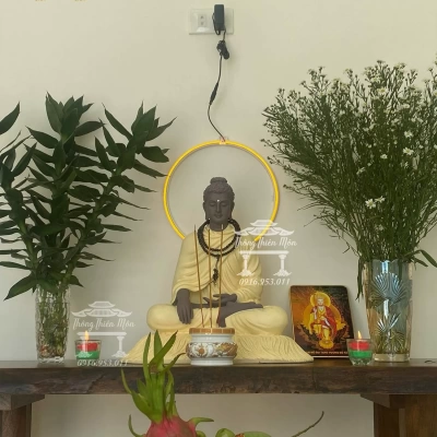 Tượng Bổn Sư Thích Ca Ấn Địa Xúc - Kích thước 45cm - Màu theo yêu cầu