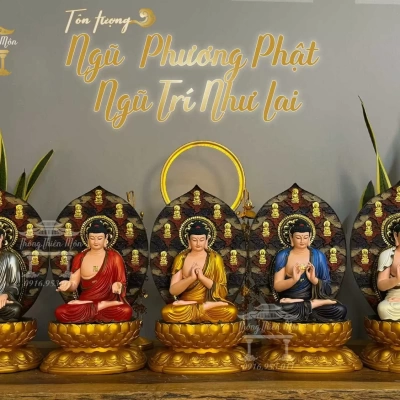 Tôn tượng Ngũ Phương Phật, kích thước 45cm