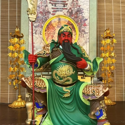 Tôn tượng Quan Công, Kích thước 40cm, Màu xanh