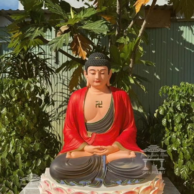 Tôn tượng A Di Đà, Kích thước 90cm, Màu đỏ
