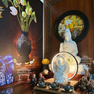 TƯỢNG QUAN ÂM BẠCH NGỌC, KÍCH THƯỚC 60CM