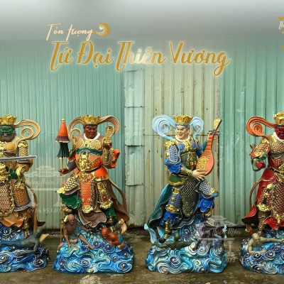 Tôn tượng Tứ Đại Thiên Vương, Kích thước 150cm, phối màu